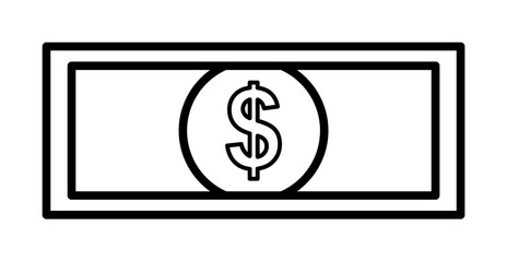 Poster - bill of the dollar icon. Element of mobile banking for smart concept and web apps. Thin line bill of the dollar icon can be used for web and mobile