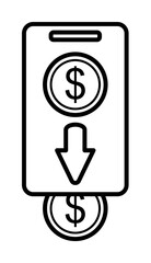 Aufkleber - cash mobile banking icon. Element of mobile banking for smart concept and web apps. Thin line cash mobile banking icon can be used for web and mobile