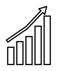 Poster - growth chart icon. element of mobile banking for smart concept and web apps. thin line growth chart 