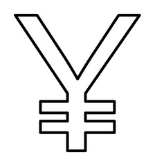 Poster - yen sign icon. Element of mobile banking for smart concept and web apps. Thin line yen sign icon can be used for web and mobile