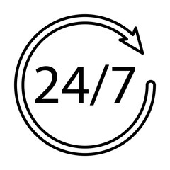 Aufkleber - 24 7 service icon. Element of mobile banking for smart concept and web apps. Thin line 24 7 service icon can be used for web and mobile