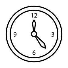 Poster - clock icon. Element of mobile banking for smart concept and web apps. Thin line clock icon can be used for web and mobile