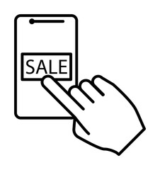 Leinwandbilder - sale from a smart phone icon. Element of mobile banking for smart concept and web apps. Thin line sale from a smart phone icon can be used for web and mobile