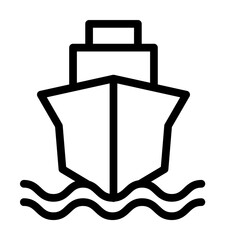 Poster - ship icon. Element of navigation for mobile concept and web apps. Thin line ship icon can be used for web and mobile