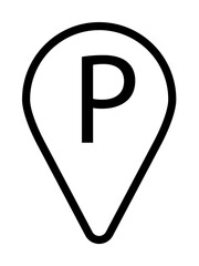 Aufkleber - pin parking icon. Element of navigation for mobile concept and web apps. Thin line pin parking icon can be used for web and mobile