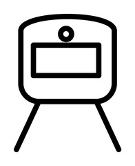Poster - a train icon. Element of navigation for mobile concept and web apps. Thin line a train icon can be used for web and mobile