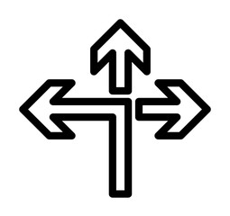 Aufkleber - Priority of direction to left icon. Element of navigation for mobile concept and web apps. Thin line Priority of direction to left icon can be used for web and mobile