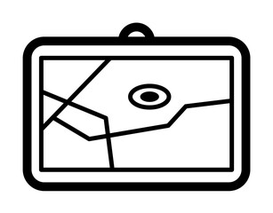 Aufkleber - map in navigator icon. Element of navigation for mobile concept and web apps. Thin line map in navigator icon can be used for web and mobile