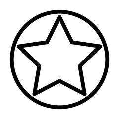 Poster - star in a circle icon. Element of navigation for mobile concept and web apps. Thin line star in a circle icon can be used for web and mobile