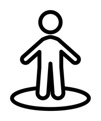 Poster - person in a circle icon. Element of navigation for mobile concept and web apps. Thin line person in a circle icon can be used for web and mobile