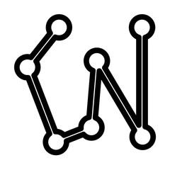 Aufkleber - connected points by a line icon. Element of navigation for mobile concept and web apps. Thin line connected points by a line icon can be used for web and mobile
