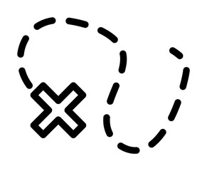 Poster - dotted line icon. Element of navigation for mobile concept and web apps. Thin line dotted line icon can be used for web and mobile