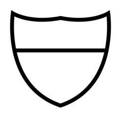 Aufkleber - shield icon. Element of navigation for mobile concept and web apps. Thin line shield icon can be used for web and mobile