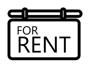 Aufkleber - the sign is rented out icon. Element of navigation for mobile concept and web apps. Thin line the sign is rented out icon can be used for web and mobile