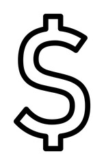 Poster - dollar sign icon. Element of navigation for mobile concept and web apps. Thin line dollar sign icon can be used for web and mobile