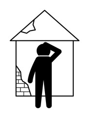Poster - house of a beggar icon. element of poor man illustration. premium quality graphic design icon. signs