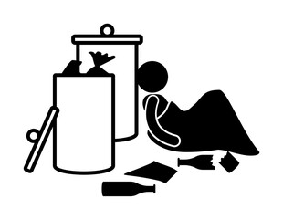 Poster - poor beggar icon. Element of poor man illustration. Premium quality graphic design icon. Signs and symbols collection icon for websites, web design, mobile app