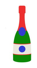Aufkleber - fan champagne illustration. element of fans accessory for mobile concept and web apps. colored in ru