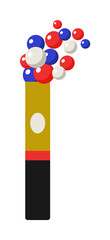 Poster - fan bubble illustration. Element of fans accessory for mobile concept and web apps. Colored in Russian national flag fan bubble flat can be used for web and mobile