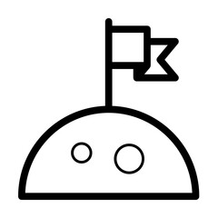 Aufkleber - flag on the moon icon. Element of science icon for mobile concept and web apps. Thin line flag on the moon icon can be used for web and mobile