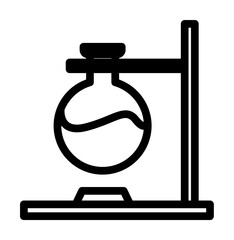 Aufkleber - flask on fire icon. Element of science icon for mobile concept and web apps. Thin line flask on fire icon can be used for web and mobile