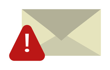 Aufkleber - exclamation mark in the letter icon. Element of cyber security icon for mobile concept and web apps. Colored exclamation mark in the letter icon can be used for web and mobile