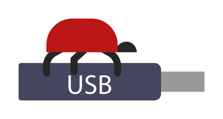 Aufkleber - bug in flash card icon. Element of cyber security icon for mobile concept and web apps. Colored bug in flash card icon can be used for web and mobile