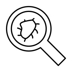 Aufkleber - a microbe under a magnifying glass icon. element of cyber security icon for mobile concept and web a