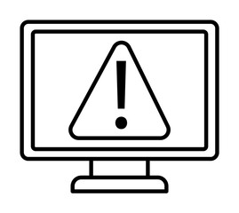 Aufkleber - warning sign in monitor icon. Element of cyber security icon for mobile concept and web apps. Thin line warning sign in monitor icon can be used for web and mobile