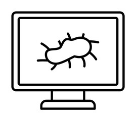 Aufkleber - virus in pc icon. Element of cyber security icon for mobile concept and web apps. Thin line virus in pc icon can be used for web and mobile