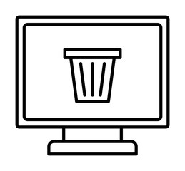 Leinwandbilder - shopping cart in computer line icon. Element of cyber security icon for mobile concept and web apps. Thin line shopping cart in computer icon can be used for web and mobile