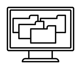 Aufkleber - a lot of folders on the screen icon. element of cyber security icon for mobile concept and web apps.