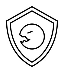 Aufkleber - virus in the shield icon. Element of cyber security icon for mobile concept and web apps. Thin line virus in the shield icon can be used for web and mobile