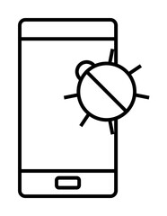 Aufkleber - beetle in a smart phone icon. Element of cyber security icon for mobile concept and web apps. Thin line beetle in a smart phone icon can be used for web and mobile