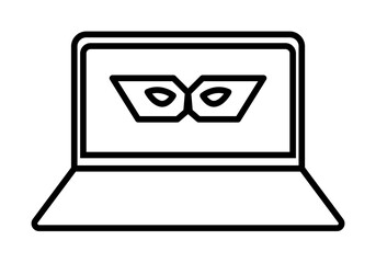Aufkleber - spy in laptop icon. Element of cyber security icon for mobile concept and web apps. Thin line spy in laptop icon can be used for web and mobile