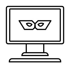 Poster - spy in pc icon. Element of cyber security icon for mobile concept and web apps. Thin line spy in pc icon can be used for web and mobile