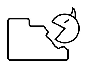 Aufkleber - virus eating the data information icon. Element of cyber security icon for mobile concept and web apps. Thin line virus eating the data information iconfor web and mobile
