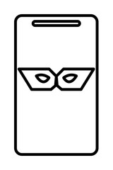 Aufkleber - spy in smart phone icon. Element of cyber security icon for mobile concept and web apps. Thin line spy in smart phone icon can be used for web and mobile