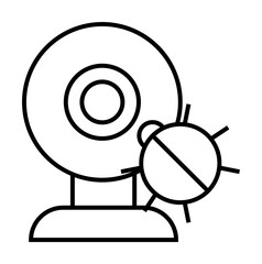 Aufkleber - bug in web camera icon. Element of cyber security icon for mobile concept and web apps. Thin line bug in web camera icon can be used for web and mobile