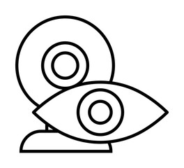 Aufkleber - eye on web camera icon. Element of cyber security icon for mobile concept and web apps. Thin line eye on web camera icon can be used for web and mobile