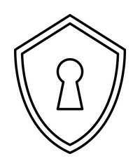 Aufkleber - keyhole in the shield icon. Element of cyber security icon for mobile concept and web apps. Thin line keyhole in the shield icon can be used for web and mobile
