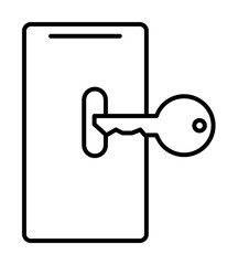 Aufkleber - key to smart phone icon. Element of cyber security icon for mobile concept and web apps. Thin line key to smart phone icon can be used for web and mobile