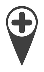 Aufkleber - pin plus icon. One of the collection icons for websites, web design, mobile app