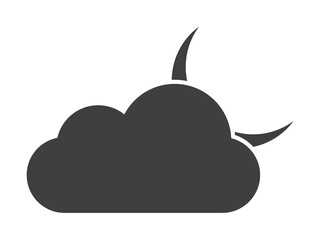 Aufkleber - cloudy night icon. One of the collection icons for websites, web design, mobile app