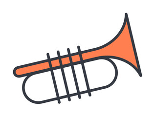 Aufkleber - trombone icon. Element of web icon with one color for mobile concept and web apps. Thin line trombone icon can be used for web and mobile. Premium icon