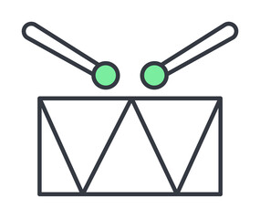 Aufkleber - drum icon. Element of web icon with one color for mobile concept and web apps. Thin line drum icon can be used for web and mobile. Premium icon