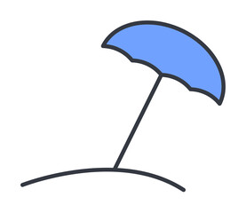 Poster - Beach umbrella icon. Element of web icon with one color for mobile concept and web apps. Thin line Beach umbrella icon can be used for web and mobile. Premium icon