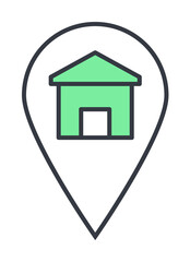 Aufkleber - home destination icon. Element of web icon with one color for mobile concept and web apps. Thin line home destination icon can be used for web and mobile. Premium icon