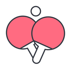 Poster - Ping pong icon. Element of web icon with one color for mobile concept and web apps. Thin line Ping pong icon can be used for web and mobile. Premium icon