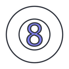 Poster - billiard ball icon. Element of web icon with one color for mobile concept and web apps. Thin line billiard ball icon can be used for web and mobile. Premium icon